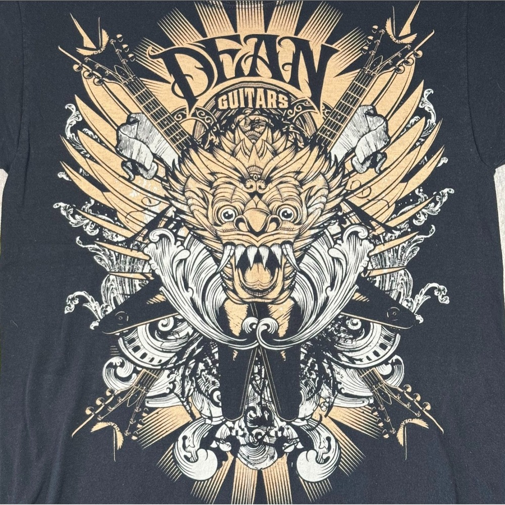 Dean Guitars Graphic Tee Medium Black Shirt Rock Metal Guitar Streetwear - Picture 6 of 6